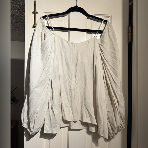 Pomander Place Tuckernuck Pippa Puff Sleeve Blouse Size Large Ivory EUC - Picture 4 of 10